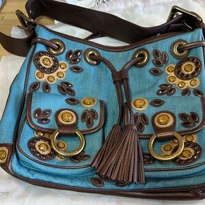 Isabella fiore Stylish Blue and Brown Women's Bag